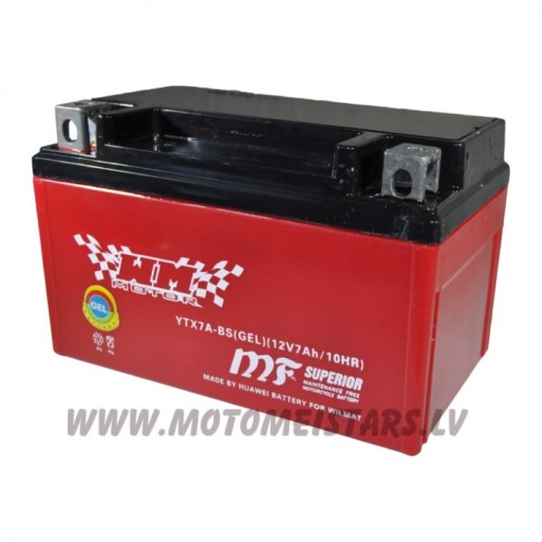 Akumulators motorolleriem 12 v 7Ah YTX7A-BS (GEL)