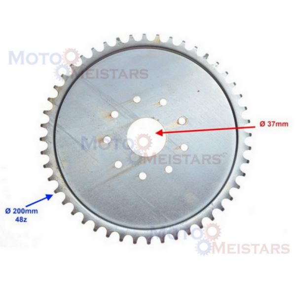 Aizmugures zobrats velo palīgmotora komplektam 48x415