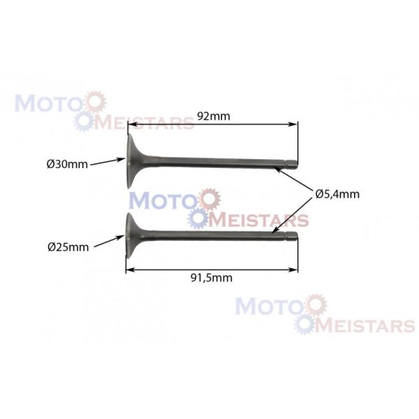Ieplūdes un izplūdes vārstu komplekts LONCIN 150 cm3 motocikliem ( CG tipa motors)