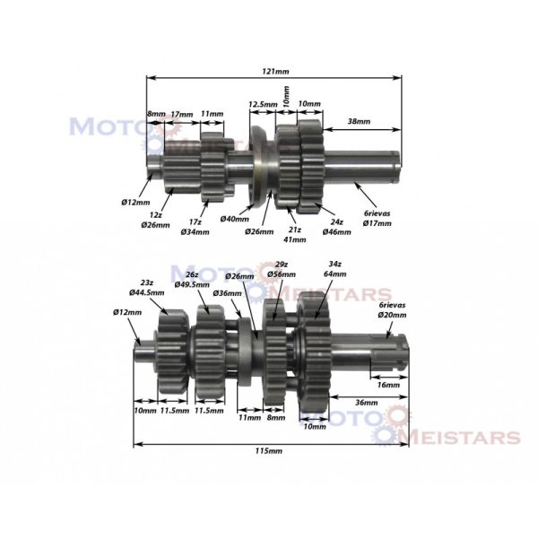 Ātrumkārbas komplekts FMI154 motoram