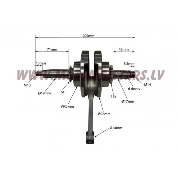 Kloķvārpsta 125 cm3 LIFAN mopēdiem ,motocikliem