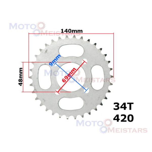 Aizmugures zobrats ATV 110-125 cm3 kvadricikliem 34x420H
