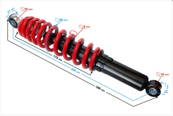 Amortizators ATV110/125 kvadracikliem
